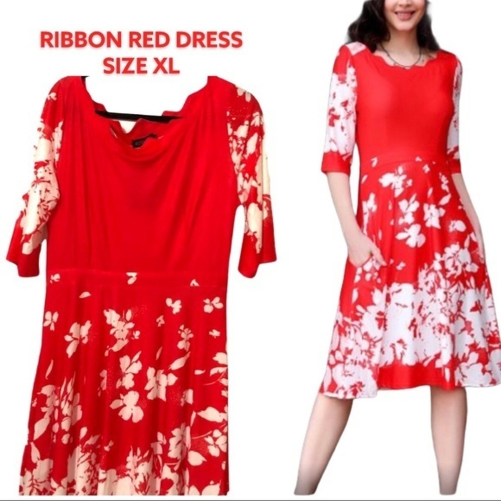 REBORN Red flowered dress